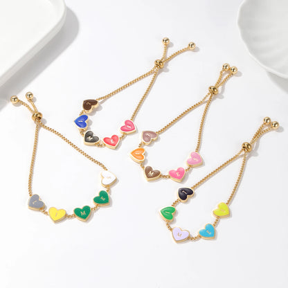 Custom Hearts Letter Bracelets