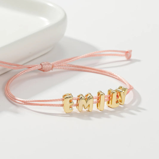 Custom 3D Bubble Letter Rope Bracelet