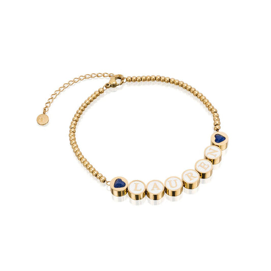 Custom Bead Bracelet With Birthstone
