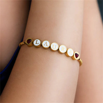 Custom Bead Bracelet With Birthstone