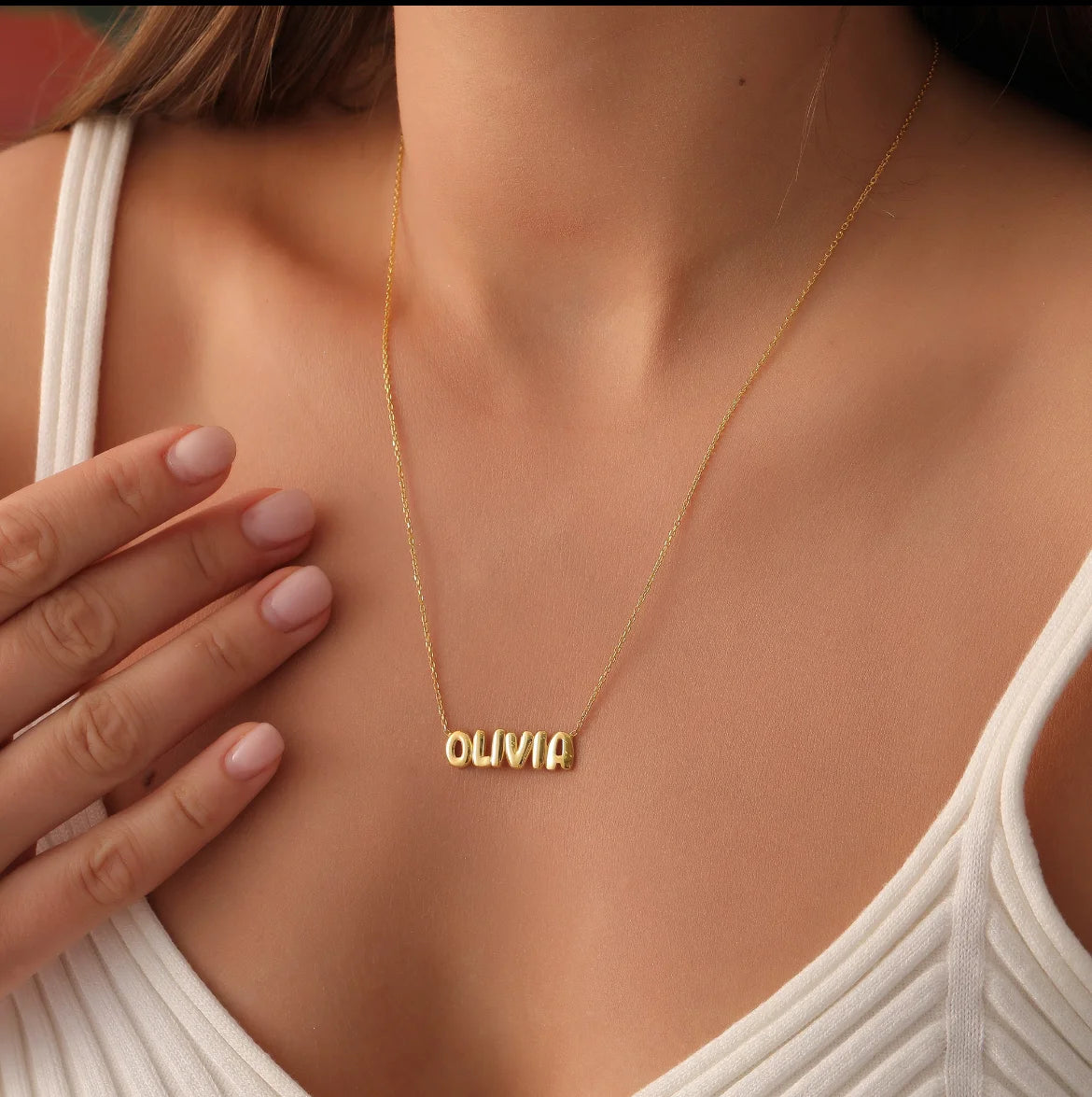 Custom 3D Bubble Name Necklace