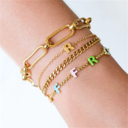 Custom Enamel Letter Bracelet
