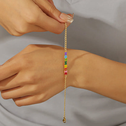 Custom Rainbow Enamel Name Necklace