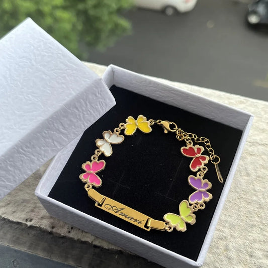 Custom Enamel Butterfly Bracelet