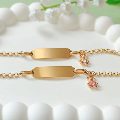Custom Name Bear Charm Bracelet