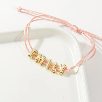 Custom 3D Bubble Letter Rope Bracelet