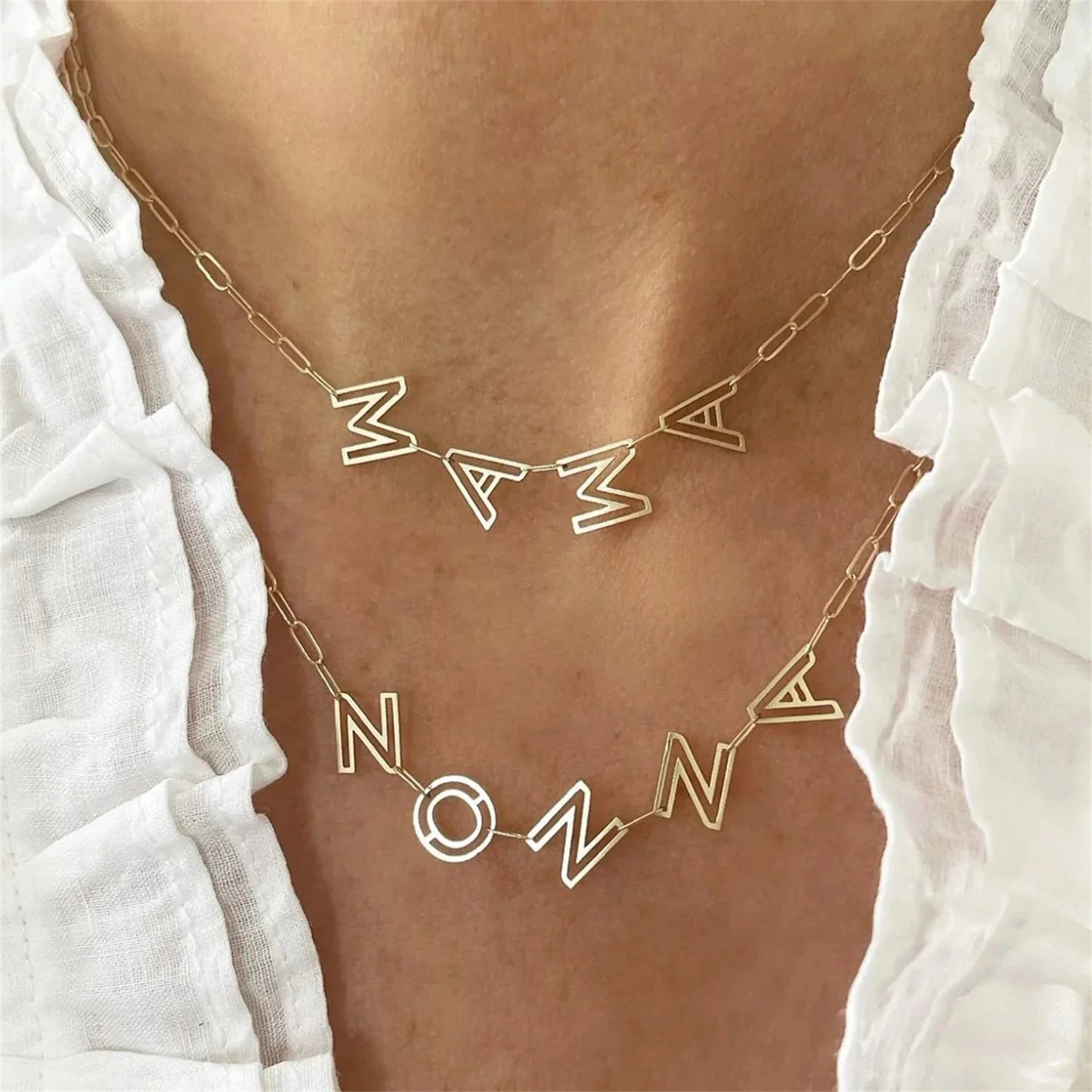 Personalized Chain Linked Letter Necklace