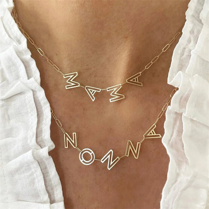 Personalized Chain Linked Letter Necklace