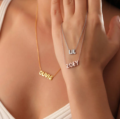 Custom 3D Bubble Name Necklace