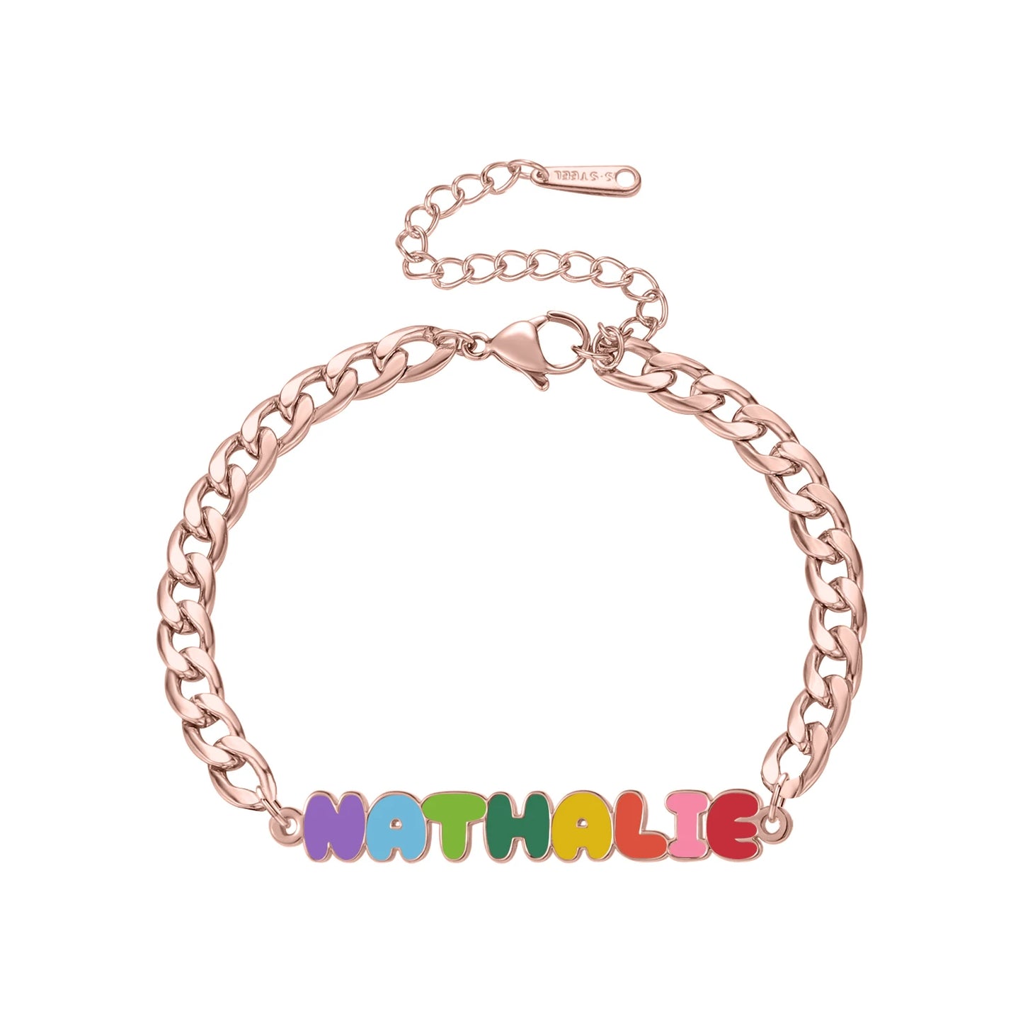 Custom Rainbow Enamel Name Bracelets