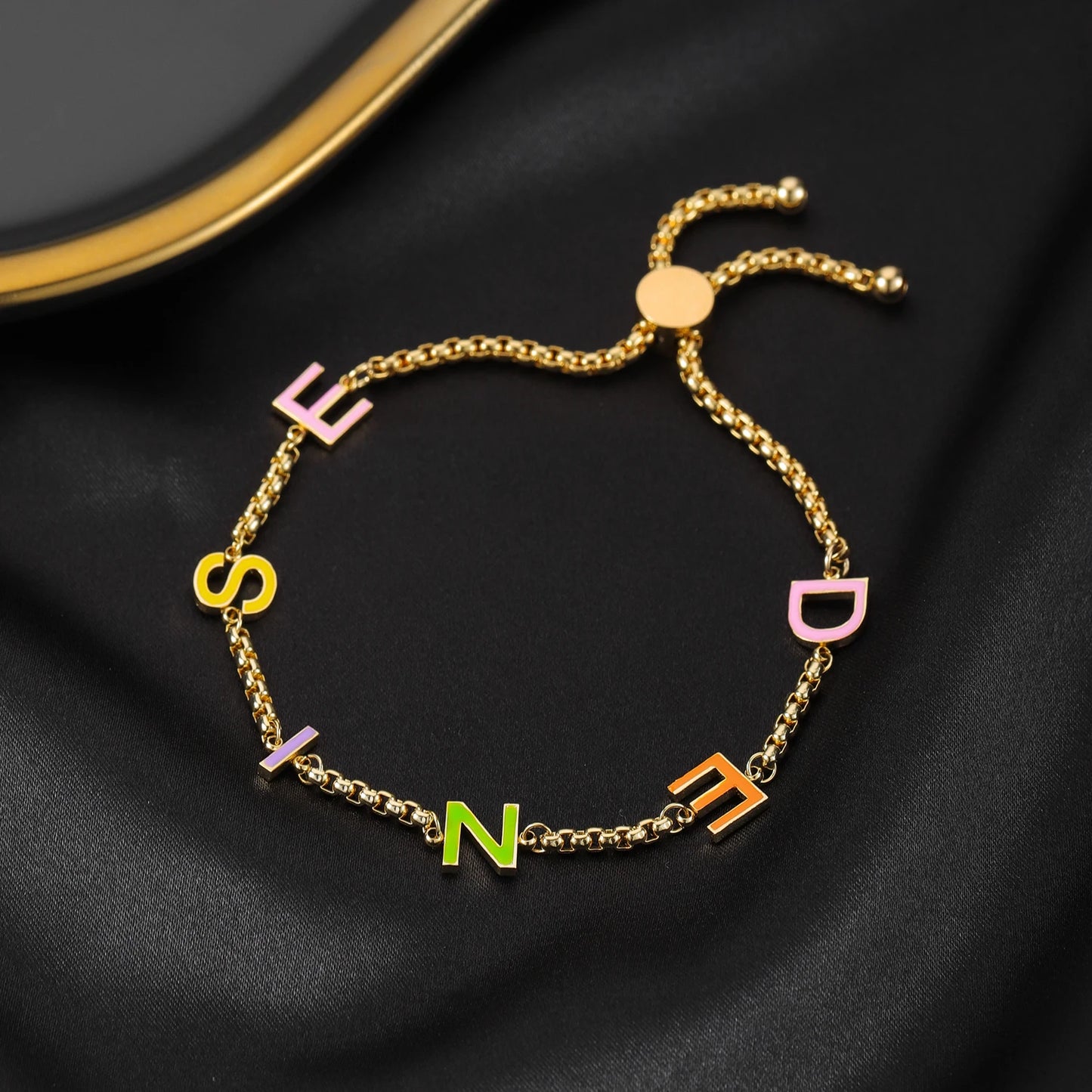 Custom Enamel Letter Bracelet