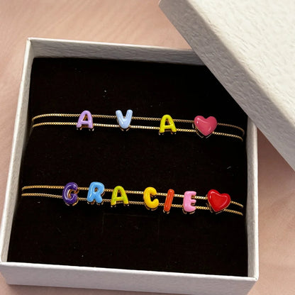 Custom Bubble Letter Sliding Bracelet